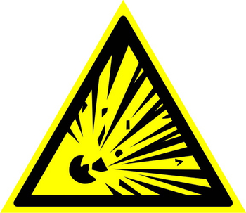 W02 взрывоопасно (пластик, сторона 200 мм) - Знаки безопасности - Предупреждающие знаки - магазин "Охрана труда и Техника безопасности"