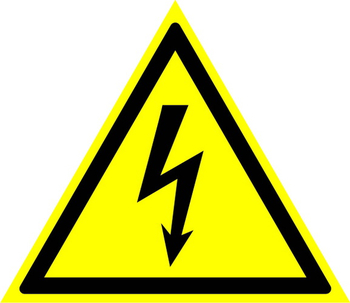W08 внимание! опасность поражения электрическим током (пластик, сторона 100 мм) - Знаки безопасности - Знаки по электробезопасности - магазин "Охрана труда и Техника безопасности"